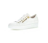 Gabor Campus 465.51 White/Gold Leather Womens Lace/Zip Up Casual Trainers 40 White/Gold