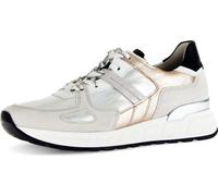 Gabor Comfort 66365-10 Sneaker, Femme, Cuir, Argenté/Blanc/Poudre, Semelle amovible - Chaussures à lacets confortables pour femme, Gris, cuir (lamina/velour/nappa)
