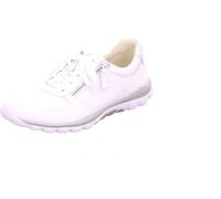 Gabor Comfort 66968-51 Rollingsoft Blanc/Argent Baskets pour dames, cuir - Chaussures à lacets confortables pour dames, blanc, cuir (cervo/lamina)
