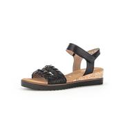 Gabor Damen Keilsandalen, Frauen Sandalen,Leichte Mehrweite (G),Strandschuhe,Keilsandaletten,Keilabsatz,Flach,Schwarz(Kork/SCHW),40 EU / 6.5 UK