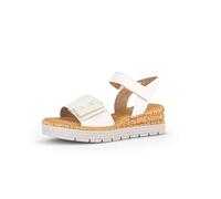 Gabor Damen Keilsandalen, Frauen Sandalen,Leichte Mehrweite (G),Wedge-Heel,Flach,Sommerschuhe,Freizeitschuhe,Creme (Uni+Gold),40 EU / 6.5 UK