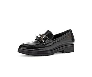 Gabor Damen Slipper, Frauen Slip on,Best Fitting,Slides,Schlupfschuhe,schluepfschuhe,Loafer,College Schuhe,Schwarz(Altsilber),37.5 EU / 4.5 UK