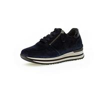 Gabor Femme Baskets, Dame Bas,Faible,Semelle intérieure Amovible,Semelle à Plateforme,Chaussure Basse,Bleu (Dark-Blue),37 EU / 4 UK
