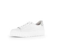 Gabor Femme Baskets, Dame Baskets Basses,Semelle intérieure Amovible,Chaussure Basse,Chaussure de Ville,Loisirs,Blanc (Weiss/Silber),40 EU / 6.5 UK