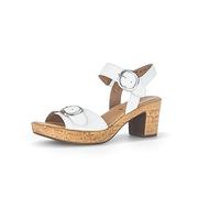 Gabor Femme Sandales, Dame Sandale à lanières,Sandale,Chaussure d'été,Sandale d'été,Talon,Blanc (Weiss),40.5 EU / 7 UK