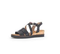 Gabor Femme Sandales, Dame Sandales compensées,Plates,Sandales à Talon compensé,Chaussures d'été,Noir (Schwarz),40.5 EU / 7 UK