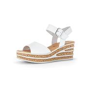 Gabor Femme Sandales, Dame Sandales compensées,Sandales à Talon compensé,Chaussures d'été,Confortables,Hautes,Blanc (Weiss),38.5 EU / 5.5 UK