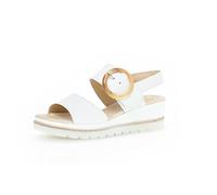 Gabor Femme Sandales, Dame Sandales compensées,Sandales à Talon compensé,Chaussures d'été,Confortables,Plates,Blanc (Weiss),38 EU / 5 UK