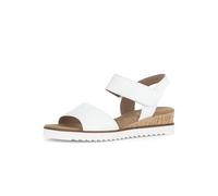 Gabor Raynor | 62.750.50 | White Leather | Womens Adjustable Low Wedge Sandals 37.5 Weiss