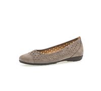 Gabor Ruffle 169-19 Grey Nubuck Leather Womens Slip on Ballet Pump Shoes 39.5