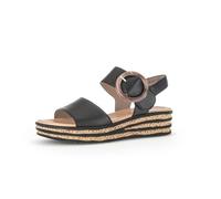 Gabor Sandales à plateforme pour femme 64.550-4 cm talon compensé et fermeture velcro - Sandales élégantes et mules pour femme, Noir 27., 37.5 EU