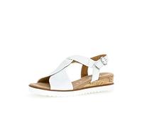 Gabor Sandales compensées pour femme, largeur supplémentaire modérée (G), chaussures d'été, sandales compensées, talons compensés, blanc (liège/blanc cassé), 42,5 EU, Blanc 50., 42.5 EU