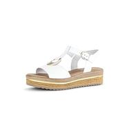 Gabor Sandales Journal pour femme, Cuir blanc doré, 38.5 EU