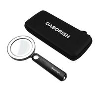 GABORISH Grande loupe avec lumière et étui, 10 x 30 x pour lecture avec 36 LED et 5 modes, lentille en verre rechargeable par USB avec lumière pour personnes âgées (blanc et noir)