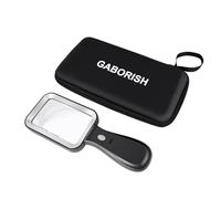 GABORISH Grande loupe avec lumière et étui, loupe 10x avec lumière, 30 LED pour la lecture avec 3 modes, loupe à main rechargeable par USB pour personnes âgées lecture, inspection