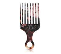 GABraden 1 peigne afro pour cheveux bouclés naturels, antistatique, portable pour voyage, peigne afro mignon pour femmes, hommes et filles (T10 fleurs colorées)