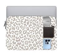 GABraden Housse pour Ordinateur Portable 13-13,3", Compatible avec MacBook Pro/Air 13", iPad Pro 12.9, Dell, Chromebook, HP, Surface (13-13,3", imprimé léopard Gris)