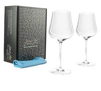 Gabriel-Glas - Édition Gold - Lot de 2 verres à vin soufflés bouche - 90 g - Passe au lave-vaisselle - avec chiffon de nettoyage spécial verre