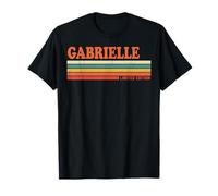 Gabrielle Rétro Personnalisé Prénom Vintage Rayures T-Shirt