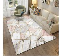 GABRIELLE Tapis Salon géométrique Style Moderne Gris Rose Résistant à l'usure Tapis Doux Decoration Chambre Fille ado Chambre Bebe