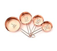 Gabriera Lot de 4 cuillères à mesurer en acier inoxydable - Cuillères à mesurer en cuivre - Ustensiles de cuisine portables - 250 ml/125 ml/80 ml/60 ml