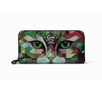 Gabs Portefeuille porte-monnaie à fente zip autour Cuir Gmoney17 Bull TRIP - CHAT VERT