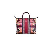Gabs Sac G3 Plus Trip en cuir, imprimé Pérou géométrique, 43,5 x 37,5 x 2 cm, Bordeaux multicolore, double poignée et bandoulière