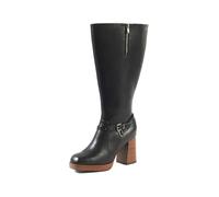 GABYLOU - Modèle MANON - Bottes Hautes Femme Pieds Larges Mollets Vario 3XL/4XL - Double Semelle Amovible, Talon 9,5 cm + Plateforme 2 cm - Fermeture Zip