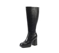 GABYLOU - Modèle MELISSA - Bottes Hautes Femme Pieds Larges Mollets 2XL - Double Semelle Amovible, Talon 9,5 cm + Plateforme 2 cm - Fermeture Zip