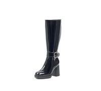 GABYLOU - Modèle NINA - Bottes hautes pour femmes, adaptées aux pieds larges et aux mollets forts - Semelle intérieure double amovible. Talon de 9,5 cm + plateforme de 2 cm