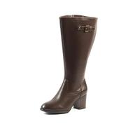 GABYLOU - Modèle ROMY - Bottes hautes pour femmes aux pieds et mollets larges (3XL) - Talon de 7,5 cm - Fermeture à zip