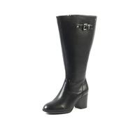 GABYLOU - Modèle ROMY - Bottes hautes pour femmes aux pieds et mollets larges (3XL) - Talon de 7,5 cm - Fermeture à zip