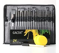 GACDR Lot de 24 pinceaux pour peinture acrylique avec chiffon et 2 éponges, pinceau aquarelle, pinceau à gouache, pinceau de peinture à l'huile