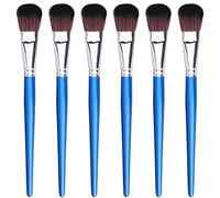GACDR Lot de 6 pinceaux ovales de 2,5 cm pour peinture acrylique, gouache, aquarelle avec manche court en bois
