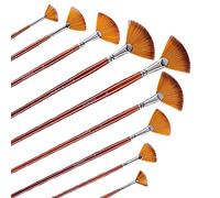 GACDR Lot de 9 pinceaux de peinture acrylique professionnels avec longs manches en bois, poils en nylon anti-chute pour peinture acrylique, aquarelle, peinture sur roche