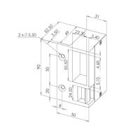 Gâche à émission en applique droite 90mm 12/24V -AC/DC + varistance - HERACLES - 1015D