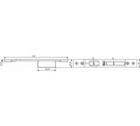 Gâche centrale réglable 29x229 mm ISEO pour serrure Performa - 038630