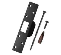 Gâche de porte avec espacement des trous de vis réglable Noir | Renforcement de sécurité robuste pour pêne dormant avec double plaque en acier pour portes - Forte durabilité