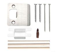 Gâche de porte extra large en acier trempé de 2 mm avec rebord étendu pour renforcement, noir mat, kit de réparation inclus (couleur acier)