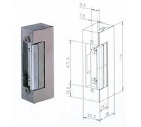 Gâche électrique 10/24V à émission EFF EFF à larder - Sans têtiere, non temporisé - SPE71