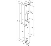 Gâche équerre 63 B VA L.25mm L.250mm ktg.DIN L ASSA ABLOY