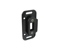 Gâche et contreplaque en Inox pour serrure à encastrer avec butée intégrée. - Noir Ral 9005