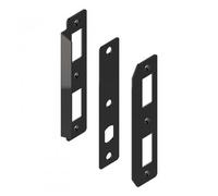 Gâche et têtière inox pour serrure de portail - noir TIRARD