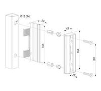 LOCINOX SAKLALUMQF2 Plaque de verrouillage pour serrure à grille LAKQ Acier inoxydable