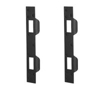 Gâche métallique coudée couleur argent, Gâche de porte double trous for poignée et pêne dormant argent 2 pcs