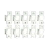 Gâche métallique coudée couleur argent, Gâche de porte en acier inoxydable multicolore 69x37.5x0.8mm 5/10 pièces(Silver,10pcs)