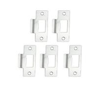 Gâche métallique coudée couleur argent, Gâche de porte en acier inoxydable multicolore 69x37.5x0.8mm 5/10 pièces(Silver,5pcs)