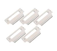 Gâche métallique coudée couleur argent, Gâche de porte inox argent 10x4.5x0.1cm paquet de 5 avec vis
