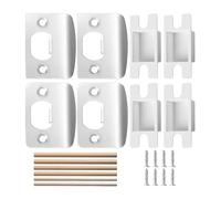 Gâche métallique coudée couleur argent, Kit de gâche de loquet de porte en acier inoxydable argenté, paquet de 4