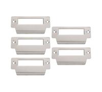 Gâche métallique coudée couleur argent, Lot de 5 gâches de porte en acier inoxydable for loquet à pêne dormant argenté 10x4,5x0,1 cm